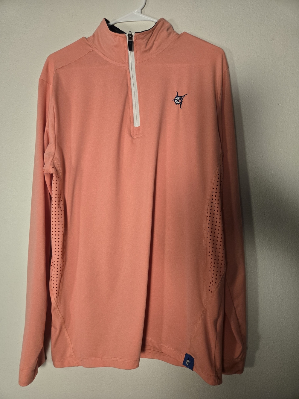 Light Coral Half-Zip Athletic Pullover